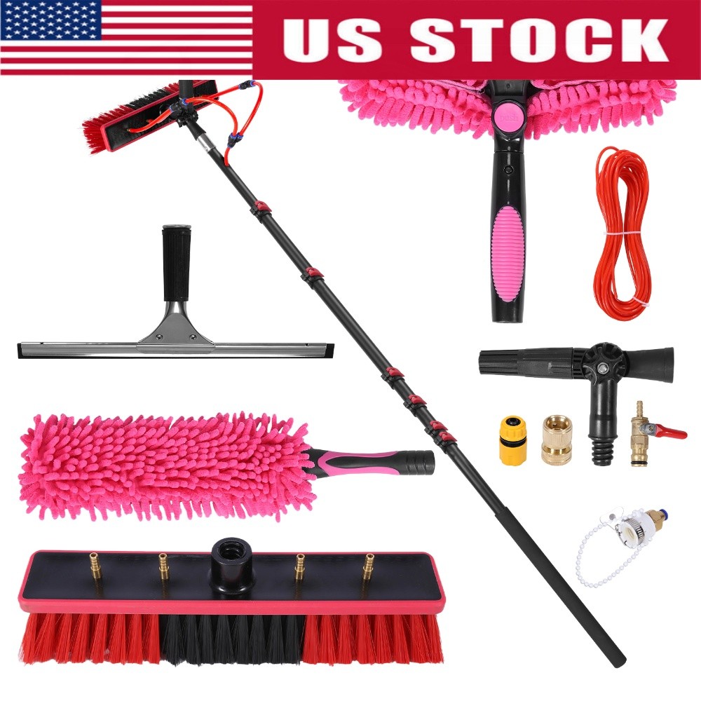 11pcs Adjustable Solar Panel Cleaning Kit Easy To Use Water Fed Telescopic Brush