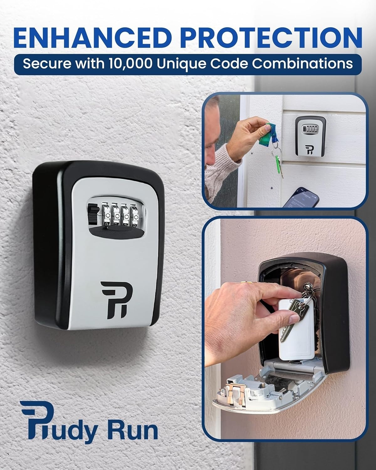 Outdoor Security Key Safe 4 Digit Combination Wall Mounted Key Lock Box
