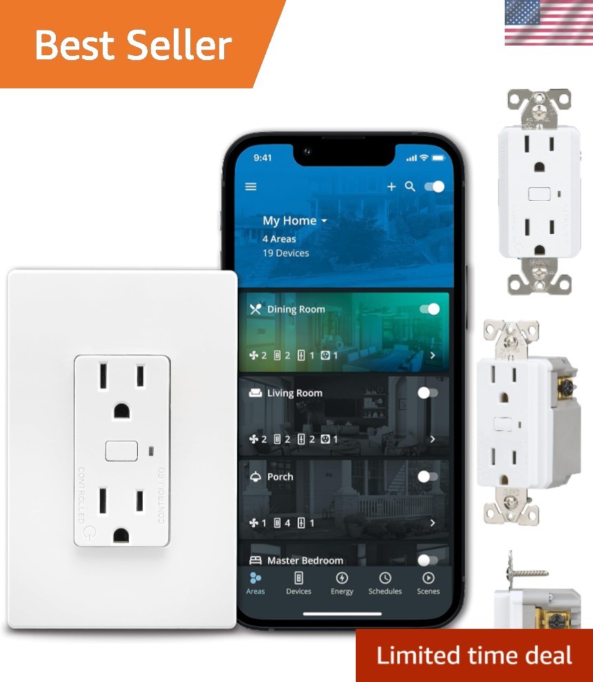 Smart Wi-Fi Receptacle – Hassle-Free Voice Control & Scheduling, 2 Power Outlets