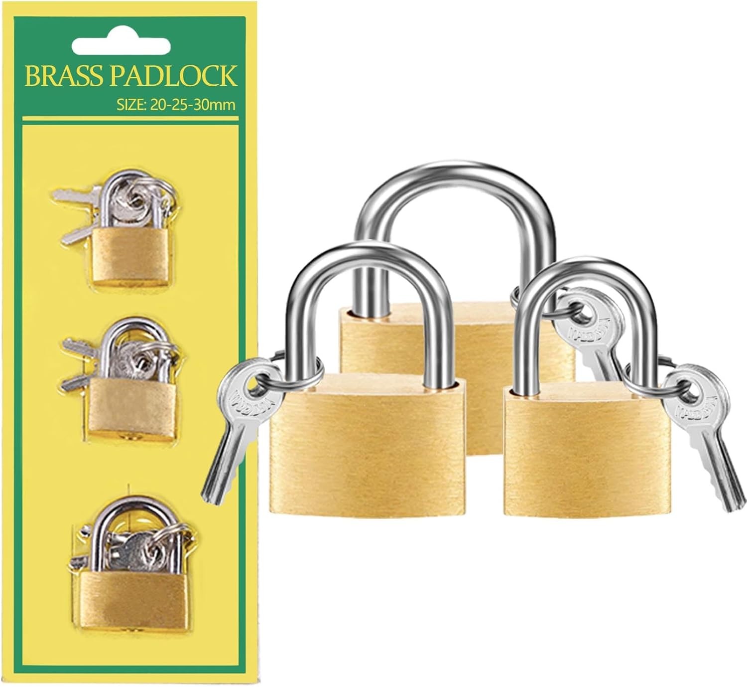 Small Solid Brass Padlocks with Keys Mini Luggage Lock Backpack Gym Locker