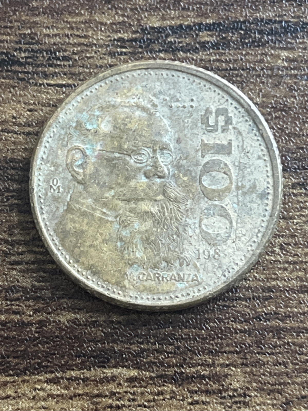 1988 Mexico 100 Pesos Aluminum-Bronze V. Carranza Actual Coin TC3406*