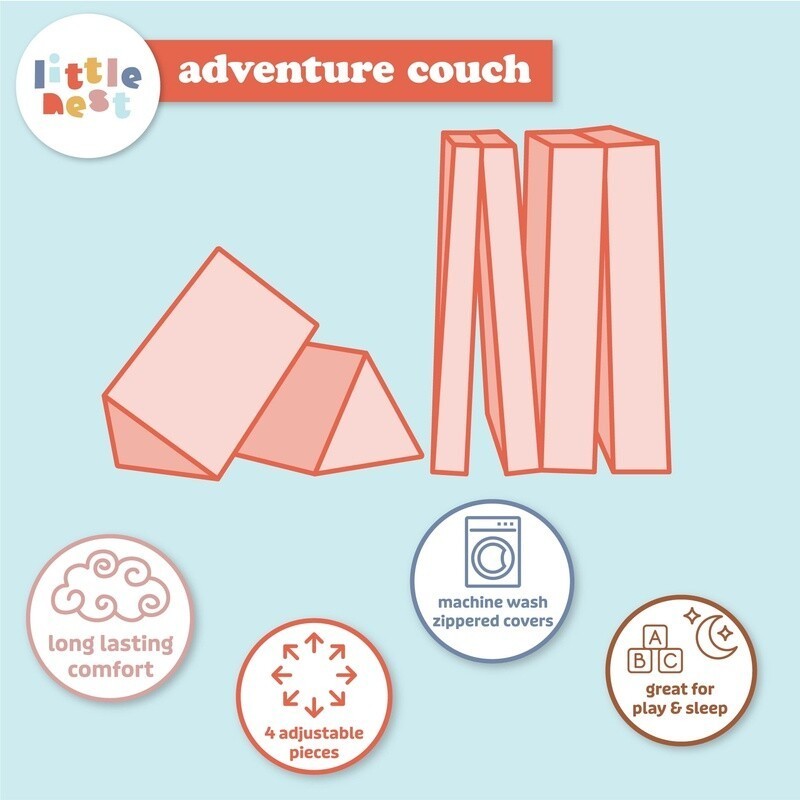 Modular Adventure Couch Kids Soft Foam Toddler Sofa Indoor Play Furniture New