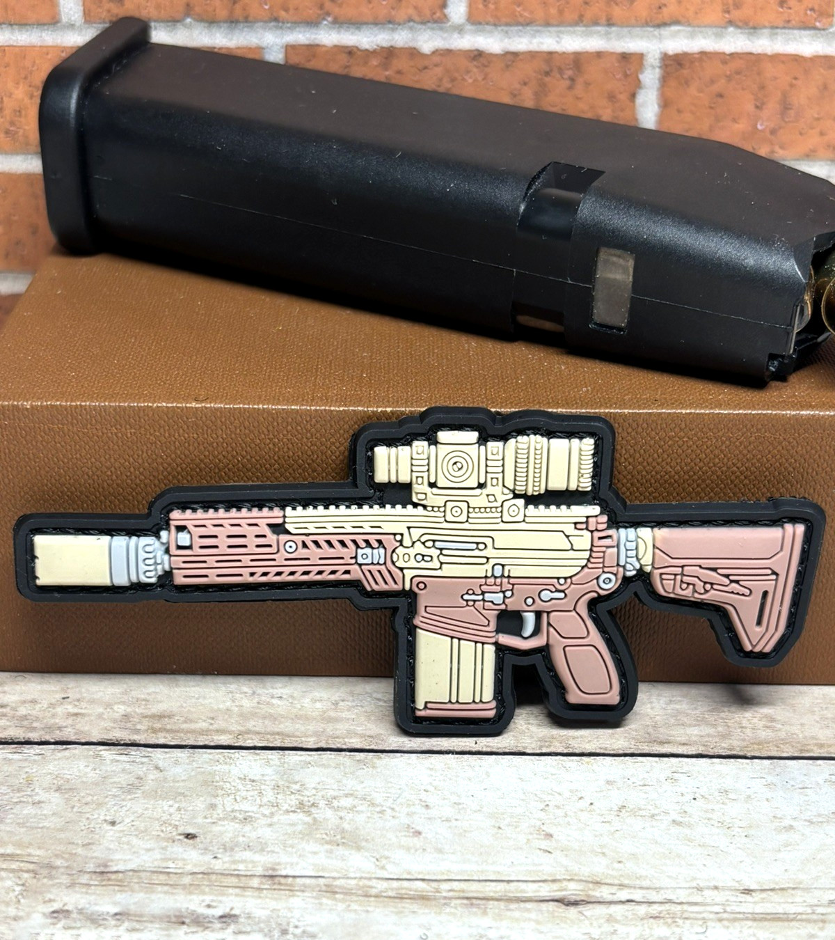 Assault Rifle Tactical PVC Gun Patch - AR15 Gun Morale Patch Hook Backed