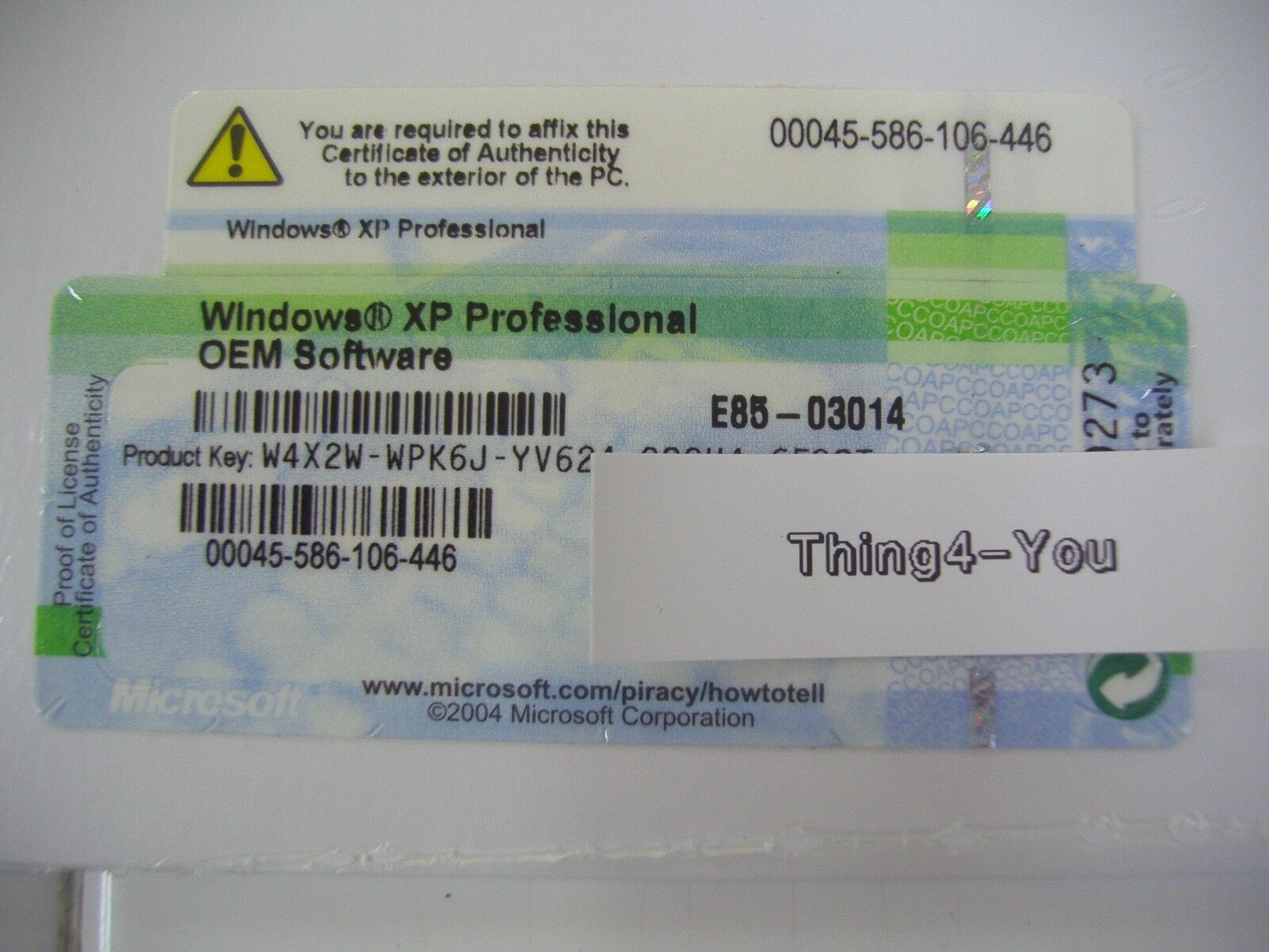 MICROSOFT WINDOWS XP PROFESSIONAL w/SP2 FULL OPERATING SYSTEM MS WIN PRO=SEALED=