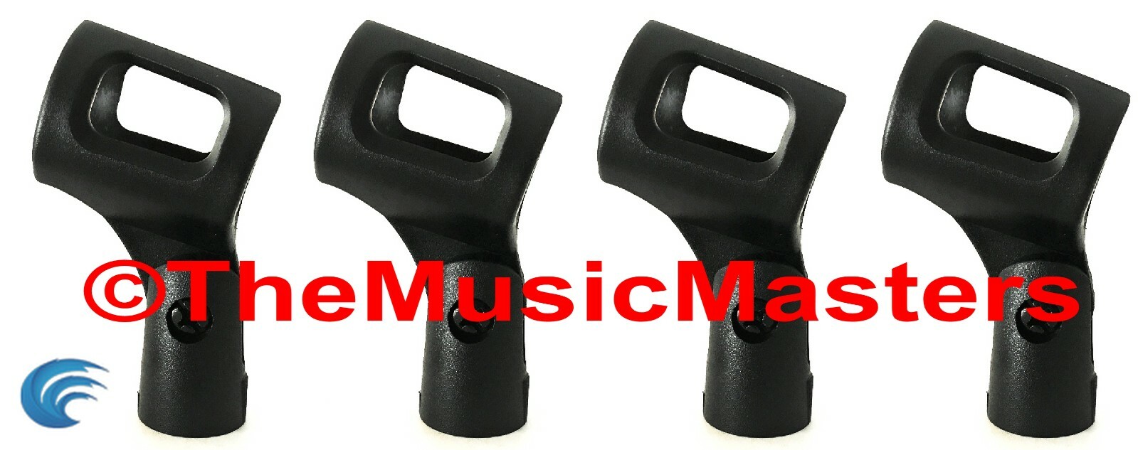 (4) Handheld MICROPHONE CLIP Karaoke DJ Tripod Mic Stand Boom Holder Clamp Mount