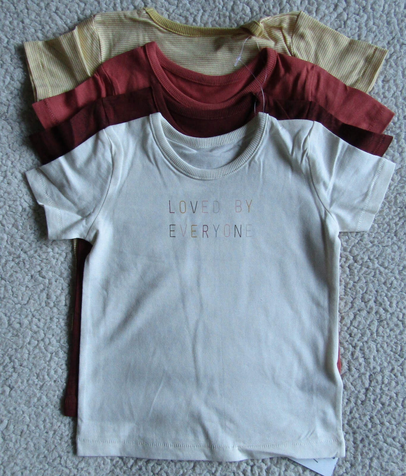 Kids 4 Pack Cotton T Shirts Mixed Colours & Designs Age 3-6 Months Brand New WL