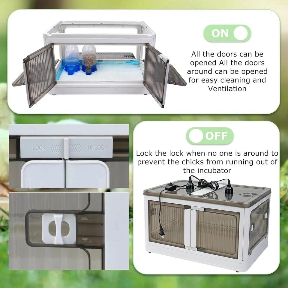 Brooder Box for Chicks Quail Brooder Box with Thermostat Poultry Heater