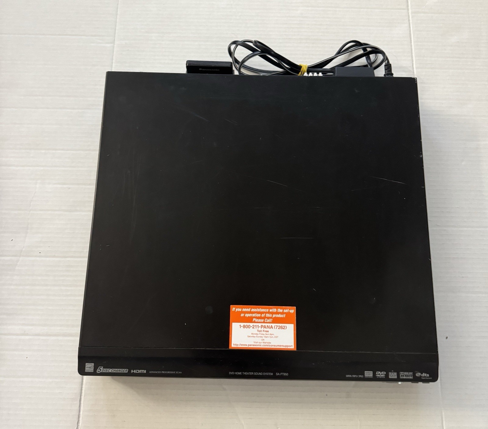 Panasonic SA-PT950 DVD Home Theater Sound System 5 Disc Changer TESTED