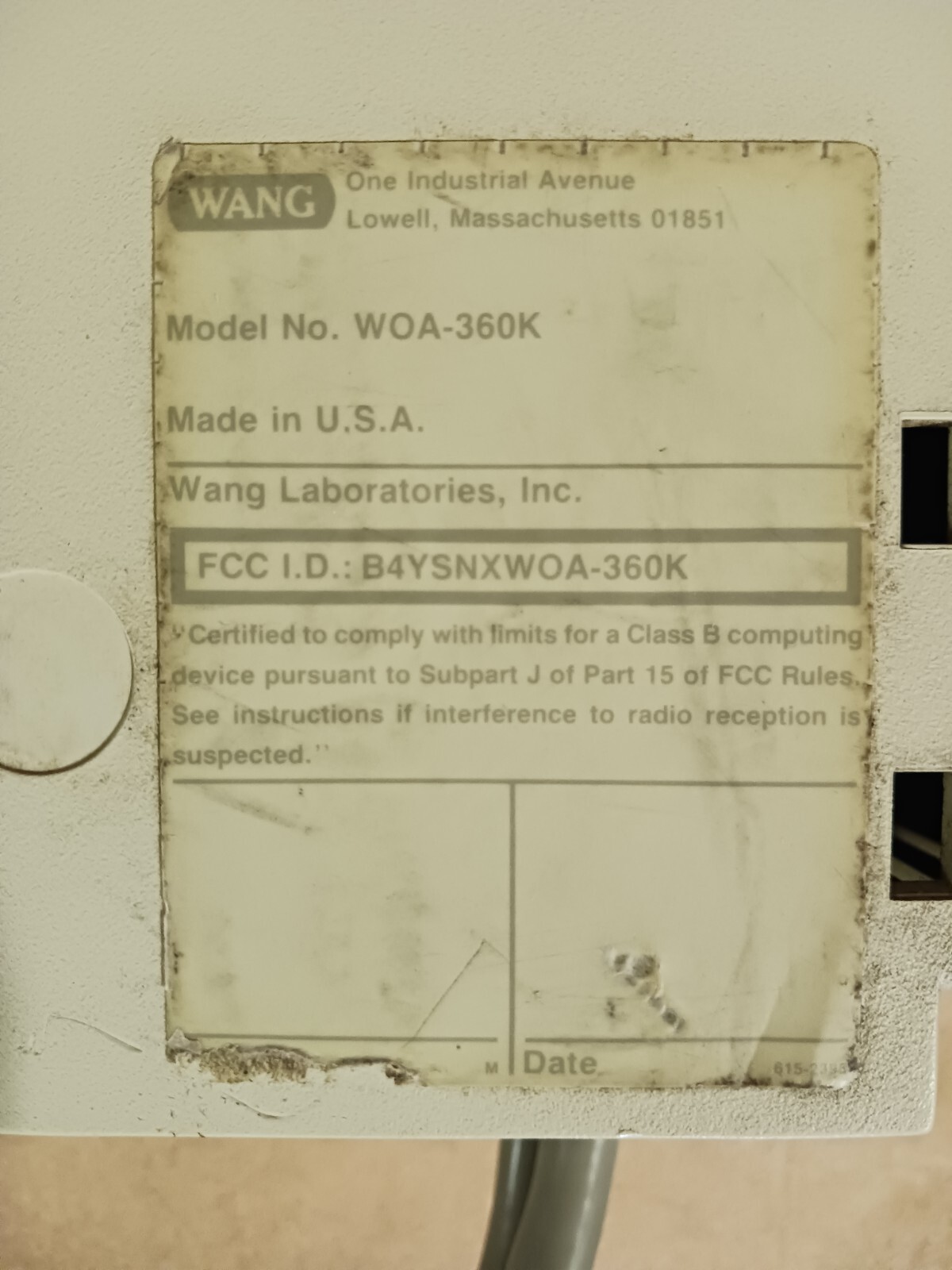 Wang Office Assistant, 80186-based, 512K Memory, (2) 5.25" Floppy Disk Drive