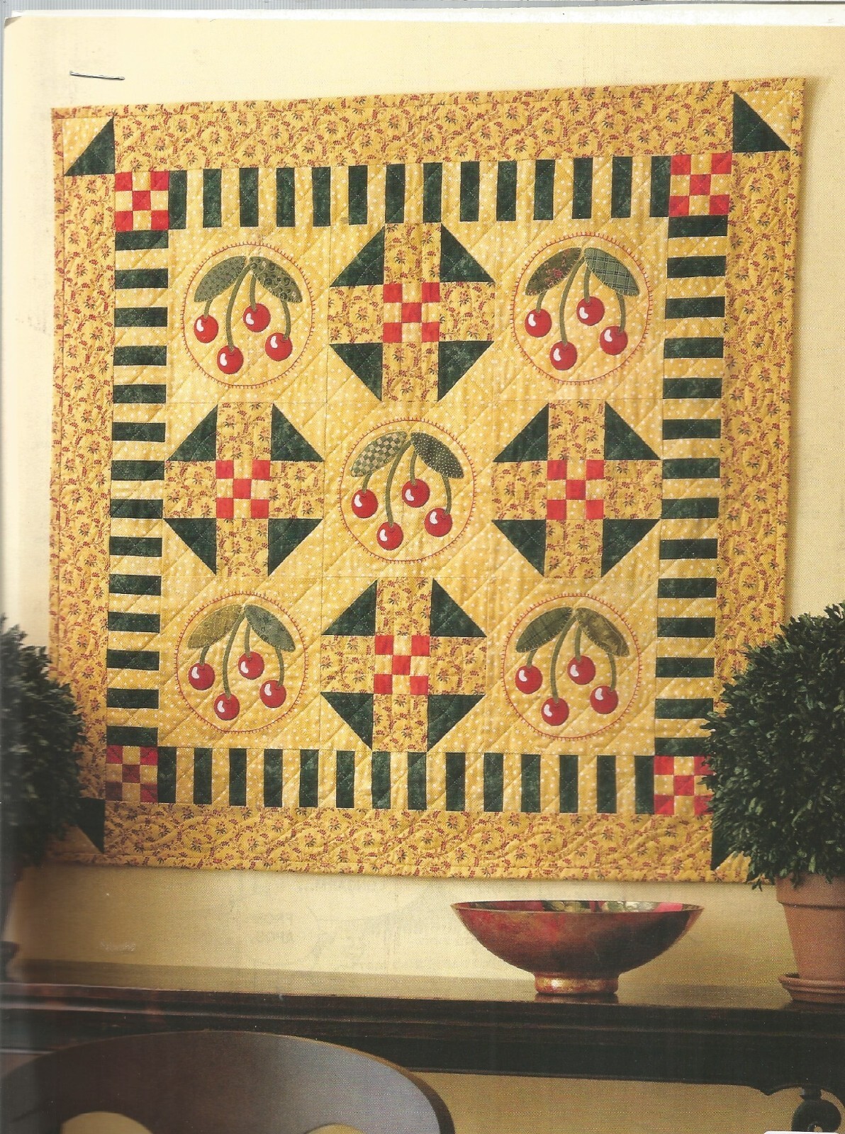 E0419 CHERRY FESTIVAL QUILT  PATTERN/INSTRUCTIONS