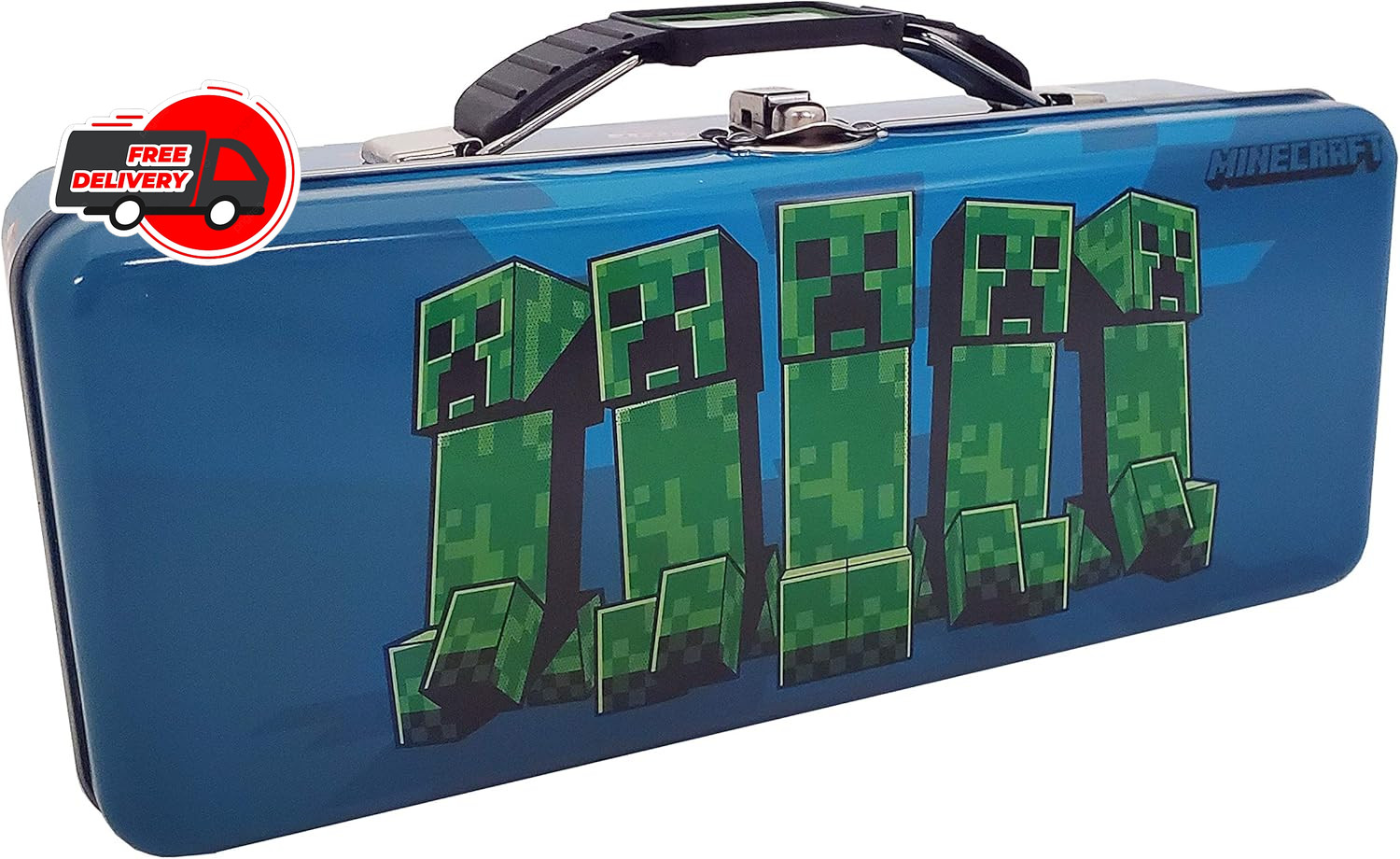The Tin Box Company Minecraft Pencil and Tote Box (639407-12) , Blue