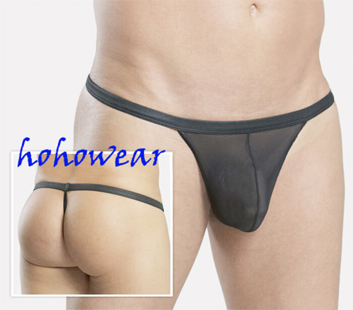 Men's Lace See-Thru G-String Panties Underwear #124