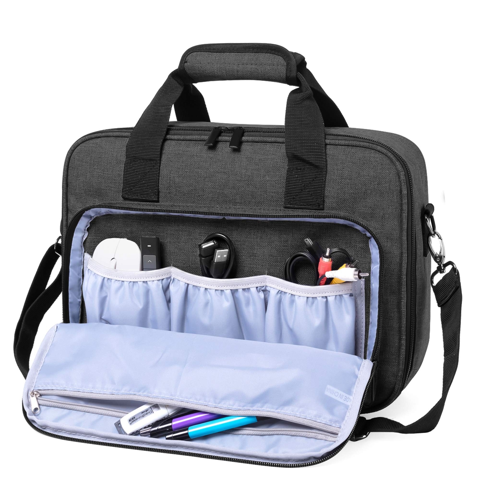 Luxja Projector Case, Projector Bag with Accessories Storage Pockets (Compati...