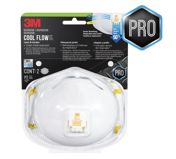 3M Lawn & Garden Valved Cool Flow Respirator, Pack of 2