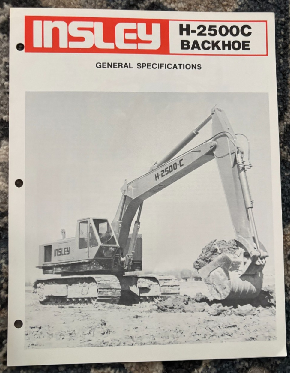 Insley H-2500 Excavator Backhoe Brochure AMIL25