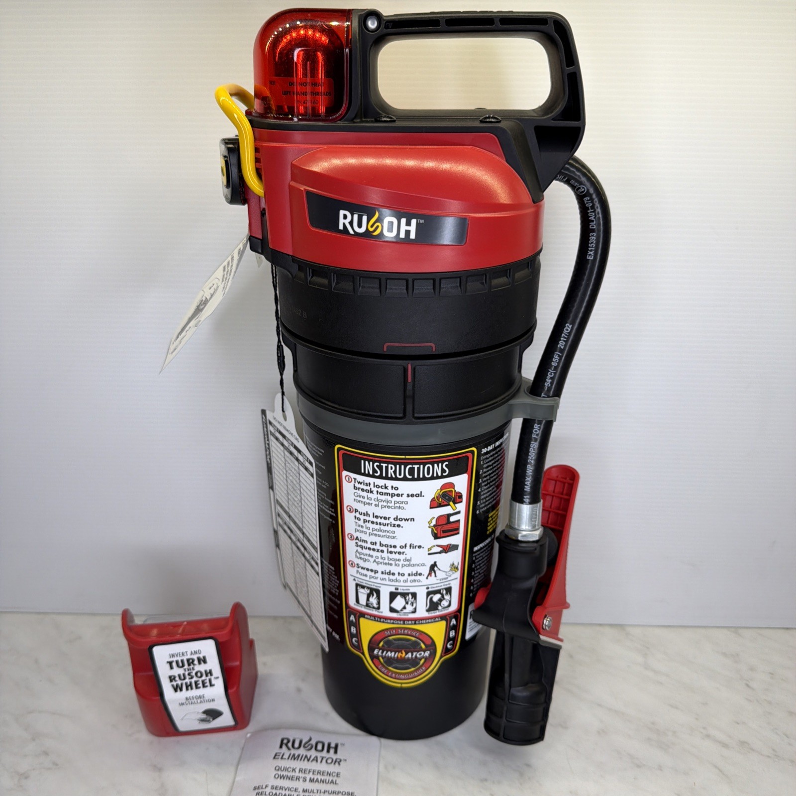 NEW! THE RUSOH ELIMINATOR SELF-SERVICE RELOADABLE FIRE EXTINGUISHER 5LB 09300