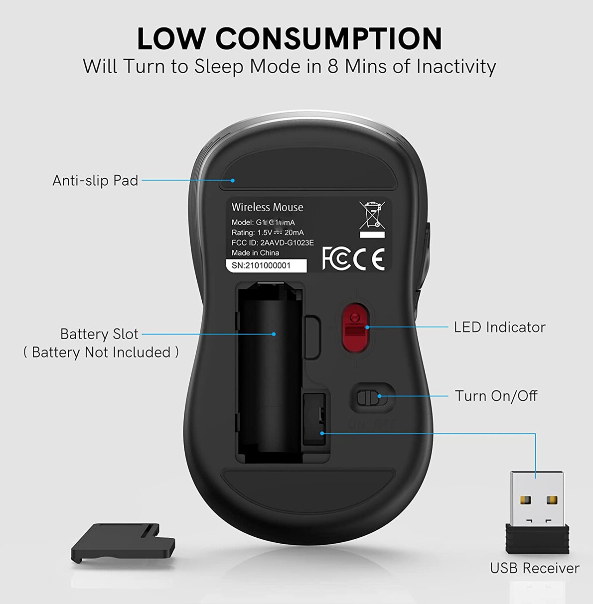 Comfortable Ergonomic Cordless Mobile Wireless Mouse for Notebook Laptop Desktop