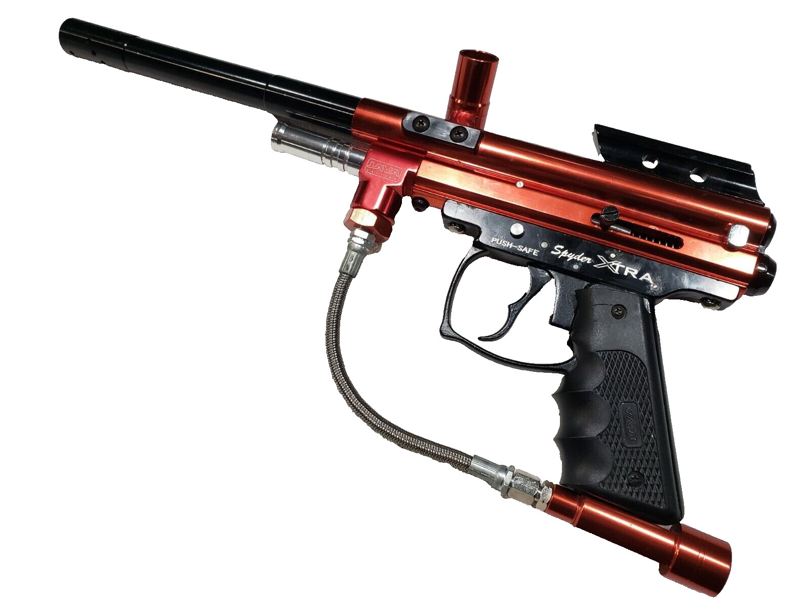 Red Java Spyder Compact Paintball Gun and Barrel Metal Grip Frame Free Shipping