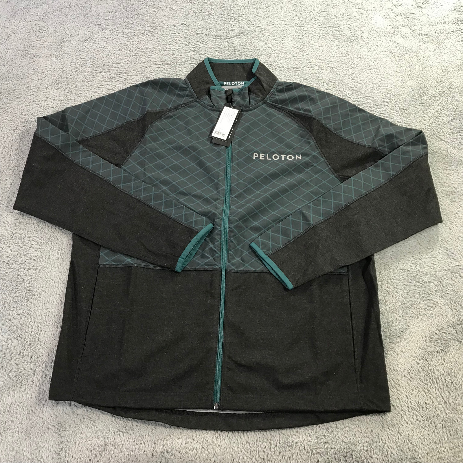 Rhone Jacket Mens Large Peloton Tech Terry Full Zip  100047 Teal Performance