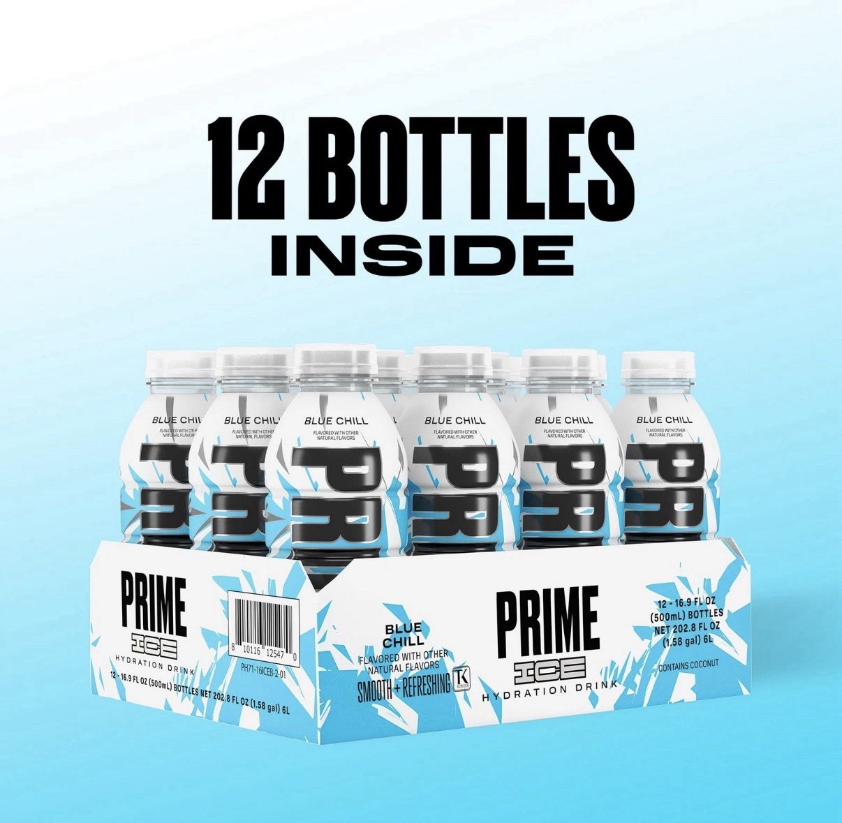 PRIME ICE Hydration Drink 16.9oz Pack of 12 Zero Sugar Electrolyte Beverage