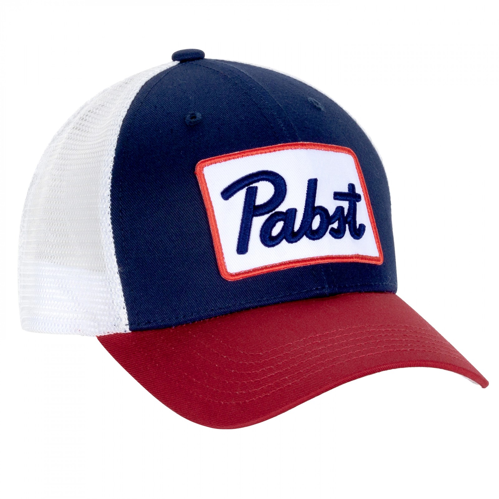 Pabst Blue Ribbon Simple Logo Patch 3-Tone Adjustable Hat Multi-Color