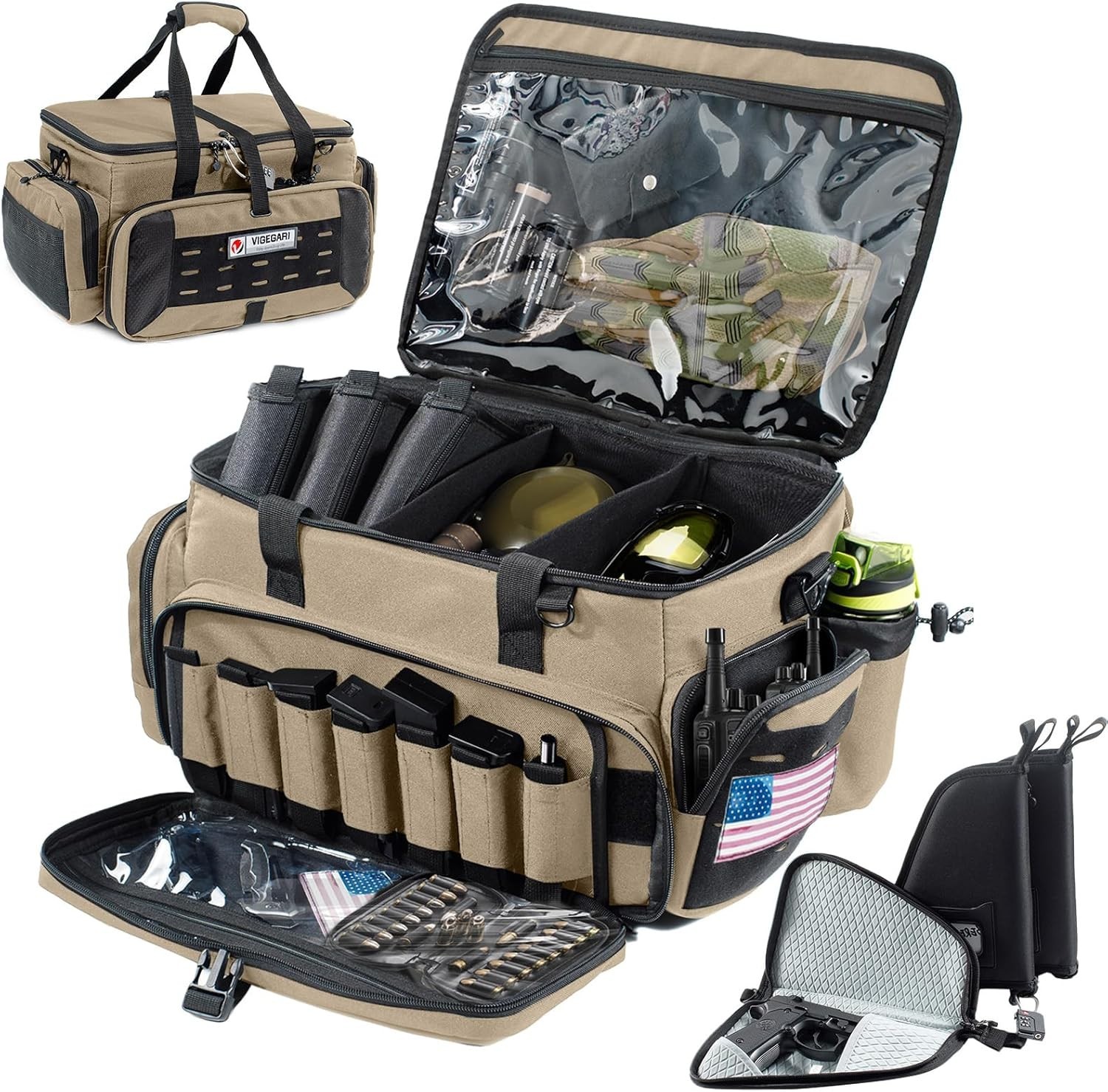 Large Pistol Range Bag Shooting - Tactical Gun Range Bag Pistol Cases, Gun Bags