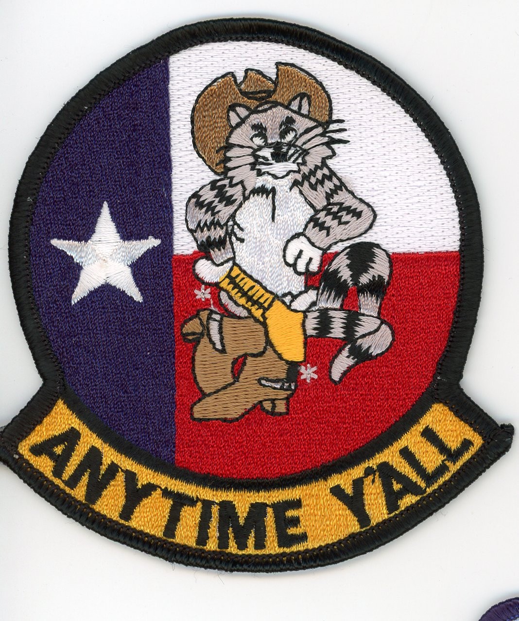PATCH USN F-14 TOMCAT VF-201 HUNTERS ANYTIME Y´ALL IRON ON PARCHE