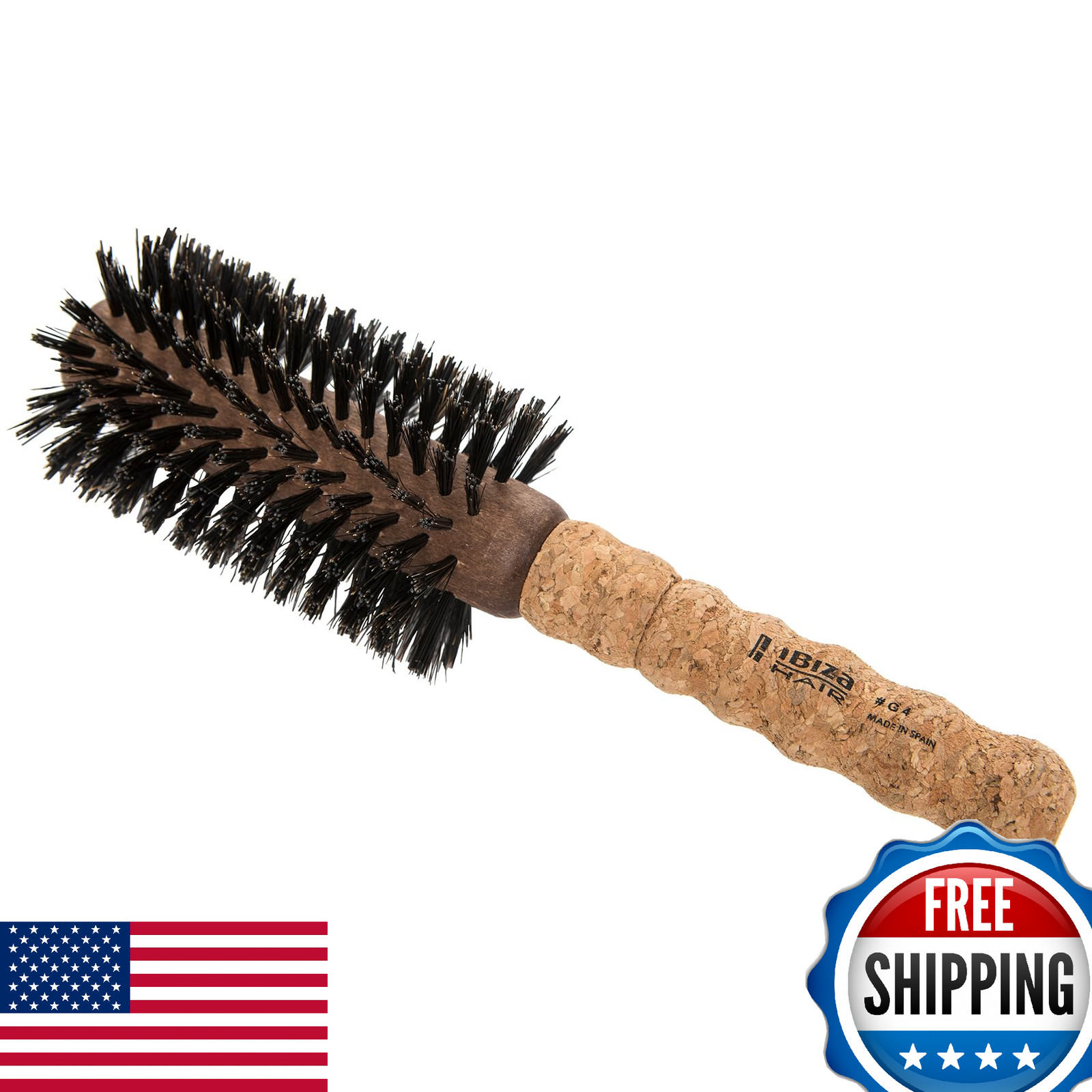 Ibiza Hair Boar Hair Round Brush (G4-65mm) - Hybrid Boar & Carbon Fiber Nylon