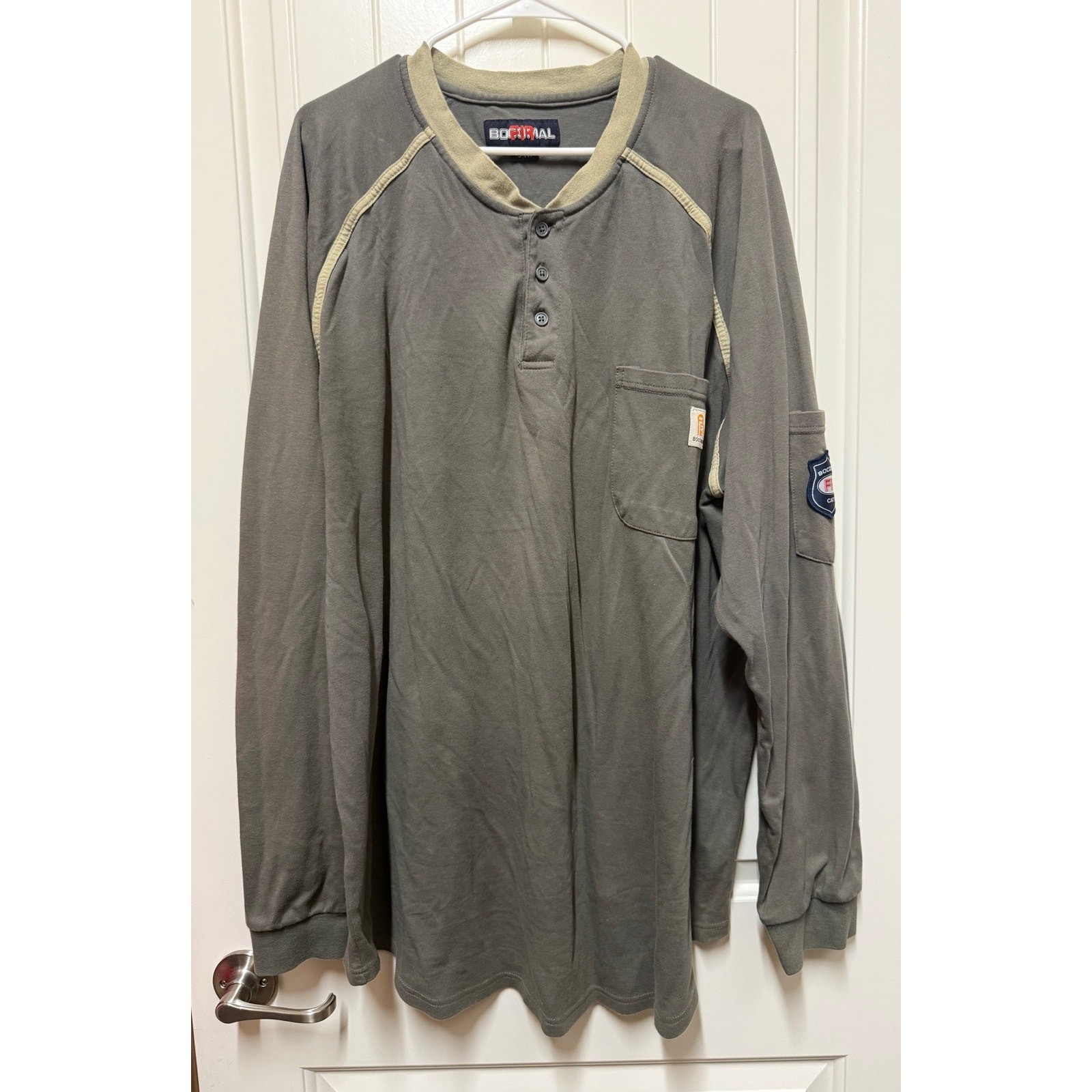 Bocomal FR CAT2 Henley shirt Khaki/Tan Men's big and tall size 3XL