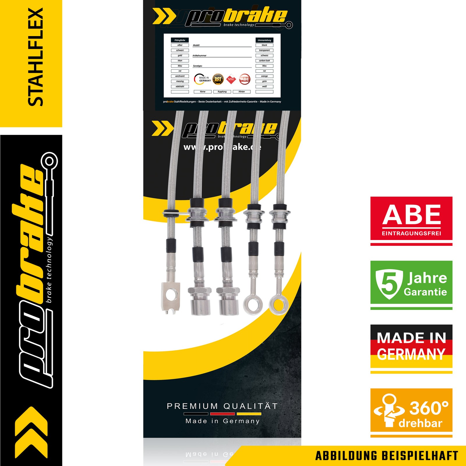 Steel braided brake line for Kawasaki Z 1100 SE front + rear (26-) ZRT10G ABS
