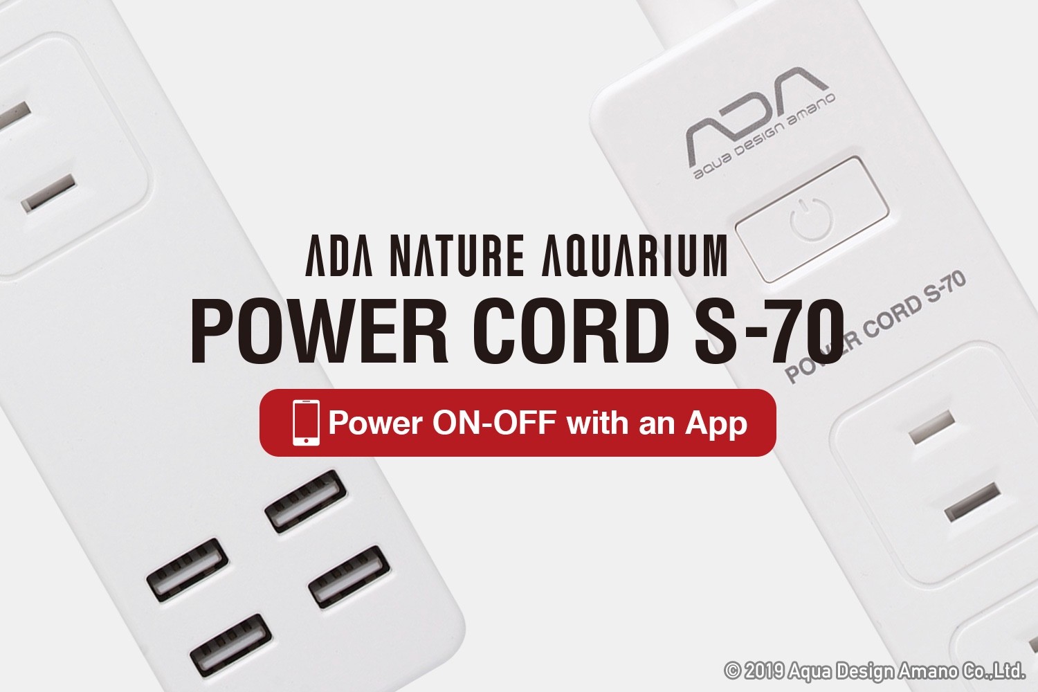 ADA Aqua Design Amano Power Cord S-70 w/Metal Cover App Controlled Power Strip