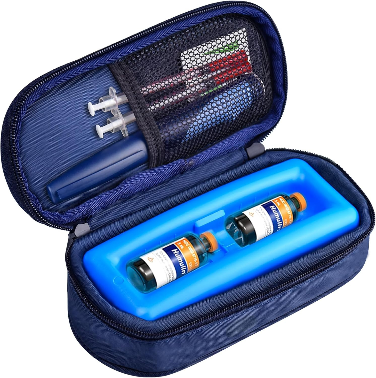 Insulin Vial Cooler Travel Case, Diabetic Supplies Bag Insulated Kit + Ice Brick