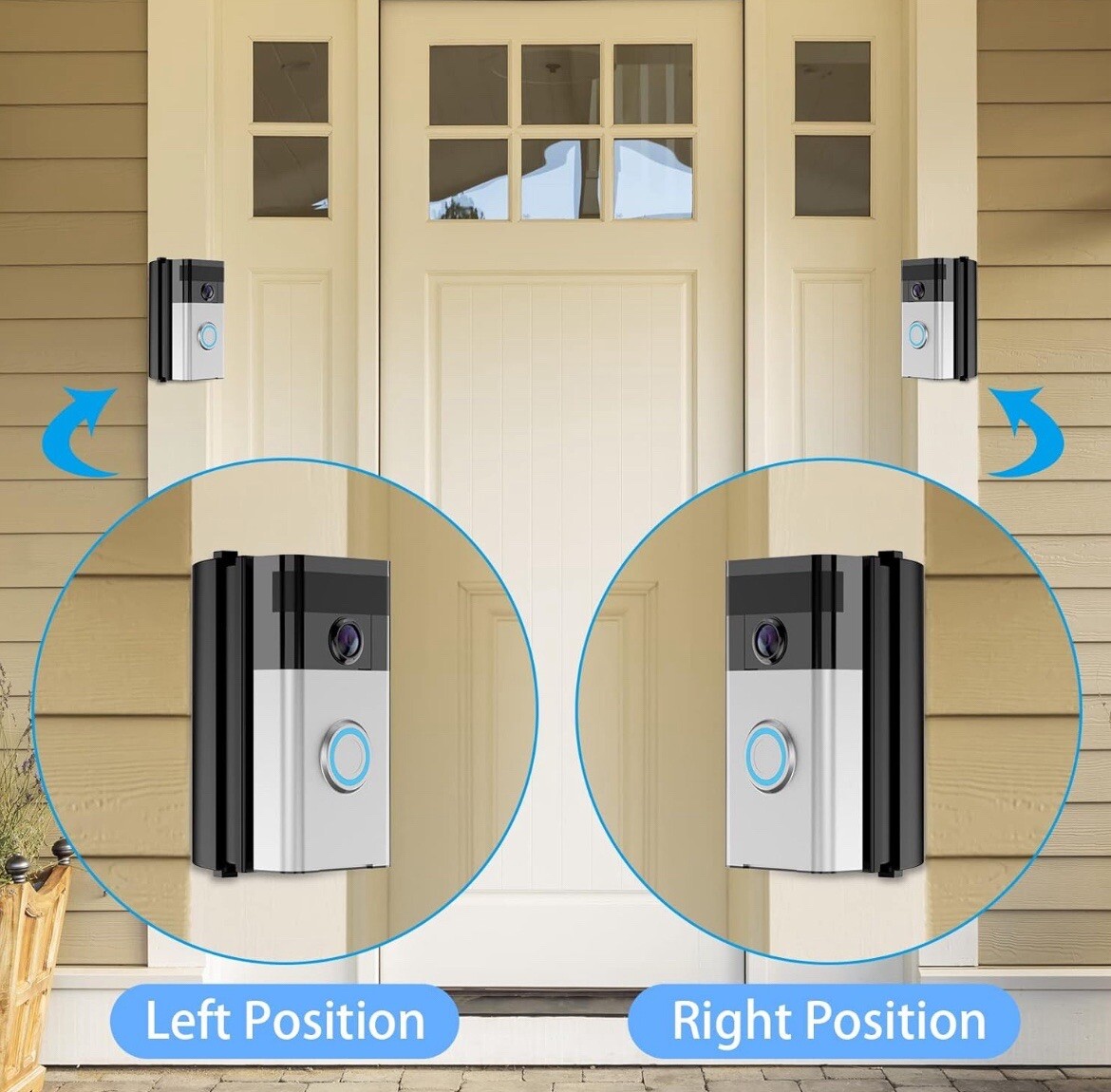2 pk Adjustable Angle from 30* to 55* Mounting Bracket for Ring Video Doorbells