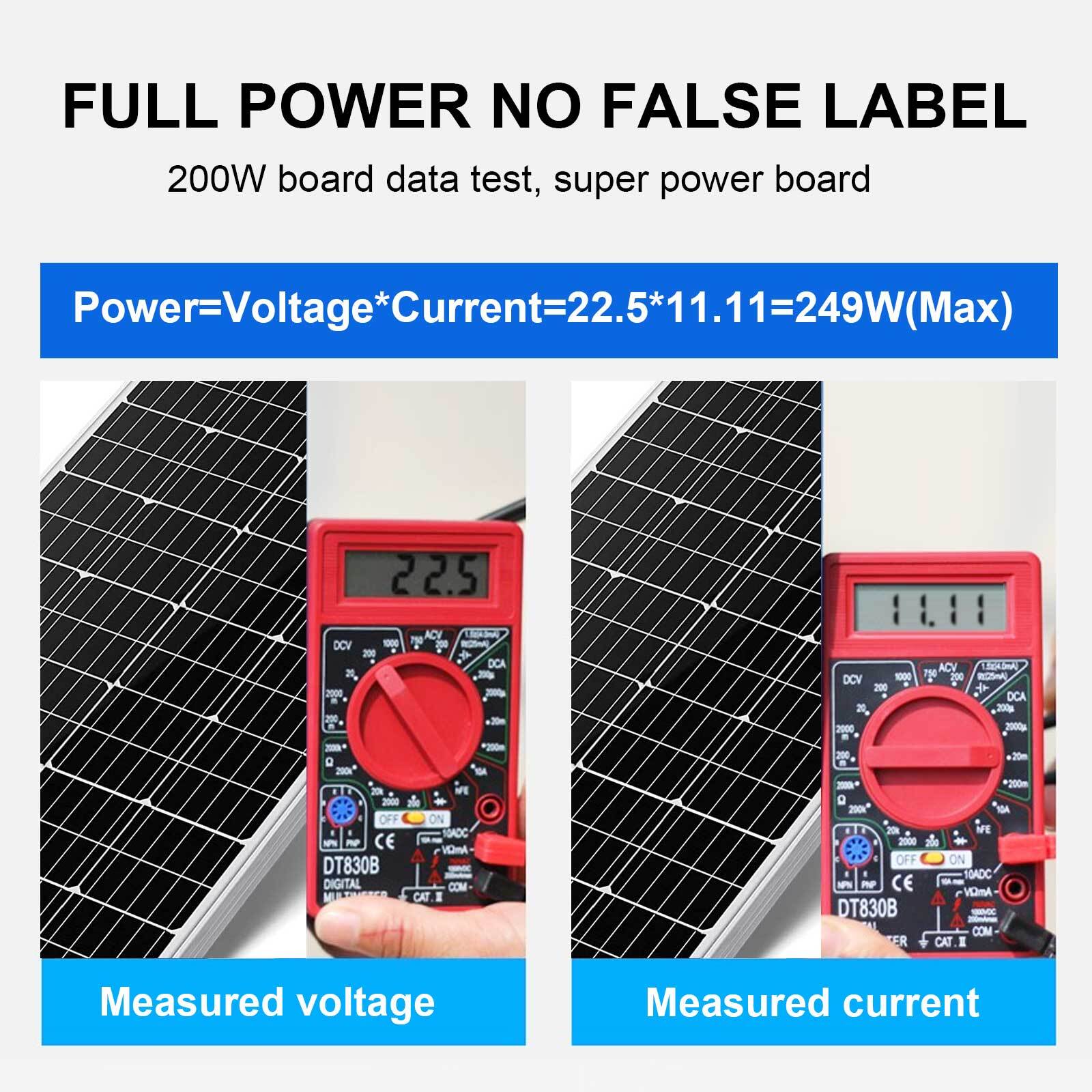 200W Monocrystalline 9BB Cell Solar Panel 200 Watts 12V High Efficiency Module