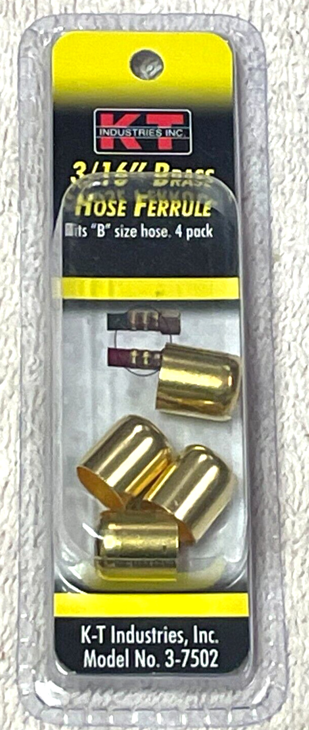 Welding Hose 3/16" Brass Hose Ferrule Repair Kit, (4), Fits Size B Hose, 3-7502