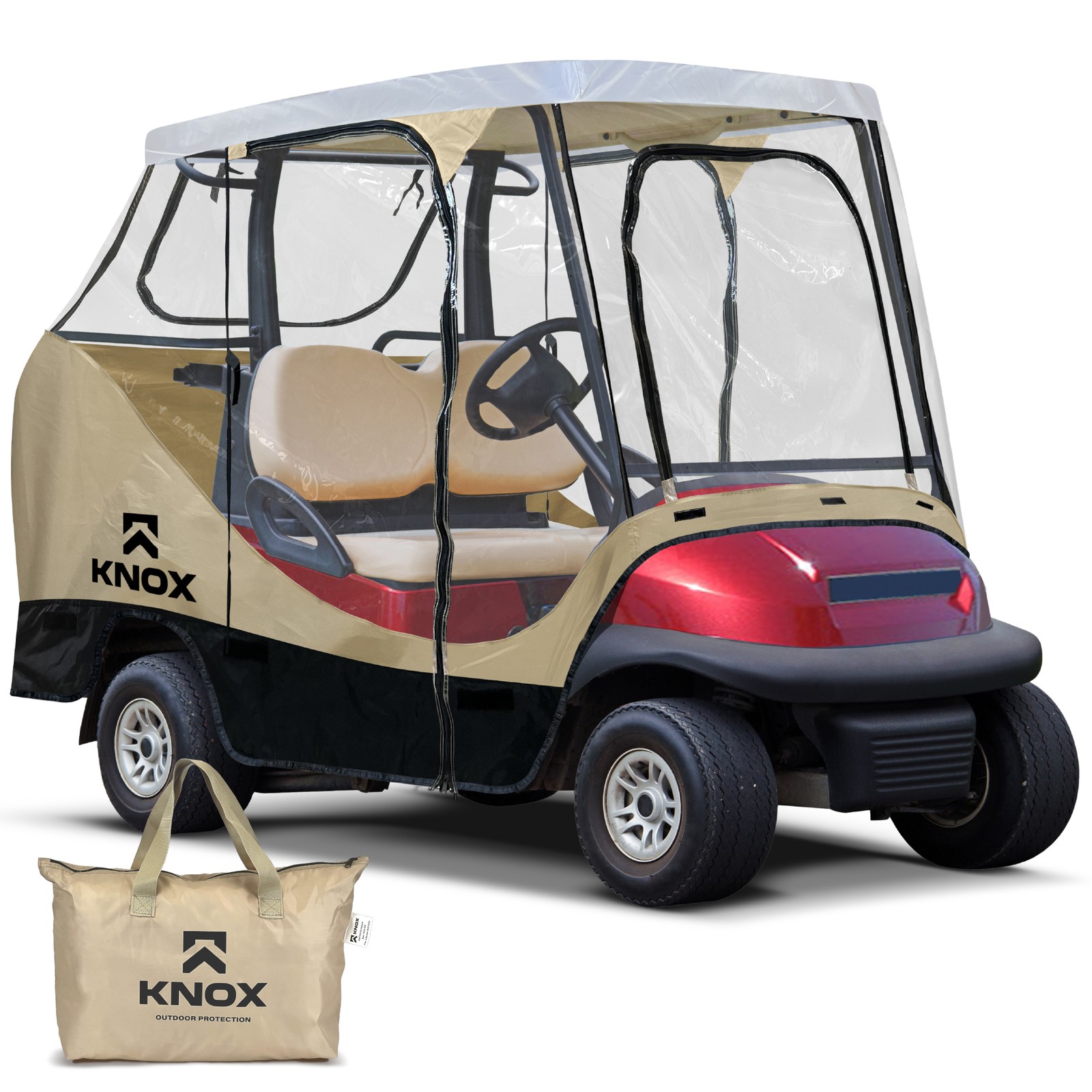 KNOX 2 Person Golf Cart Rain Cover 55 Short Roof 600D Waterproof Cover G2U