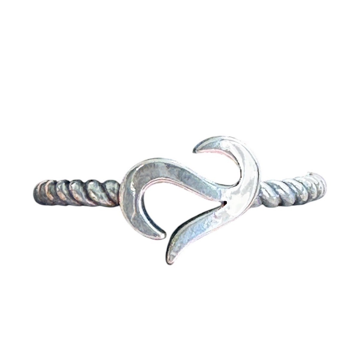 Unbranded Heart Cuff toe OS Silver Excellent Twisted Rope Hammered