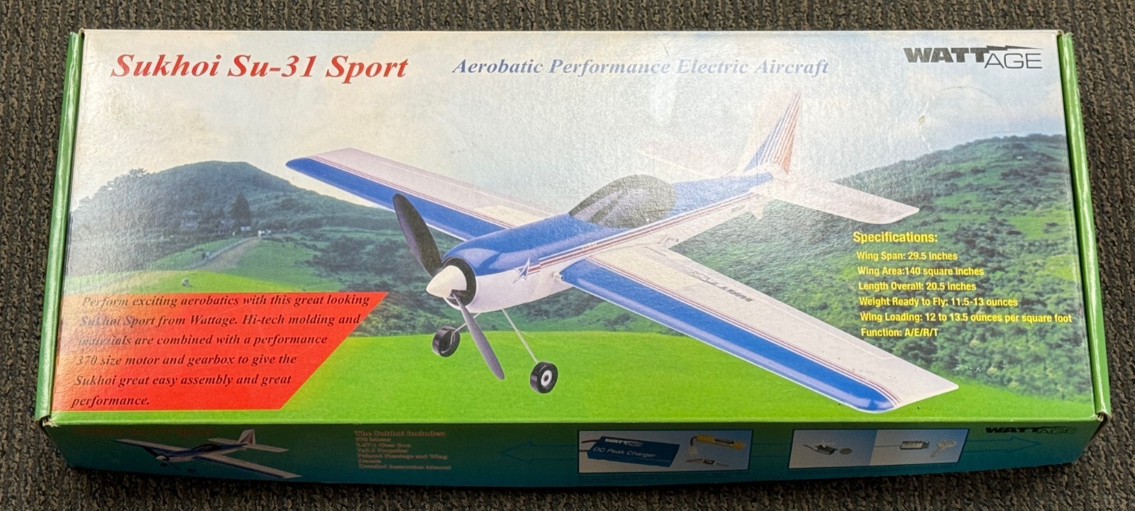 Wow Vintage Wattage Sukhoi SU-31 SU31 Sport Electric RC AIrplane Kit 128418