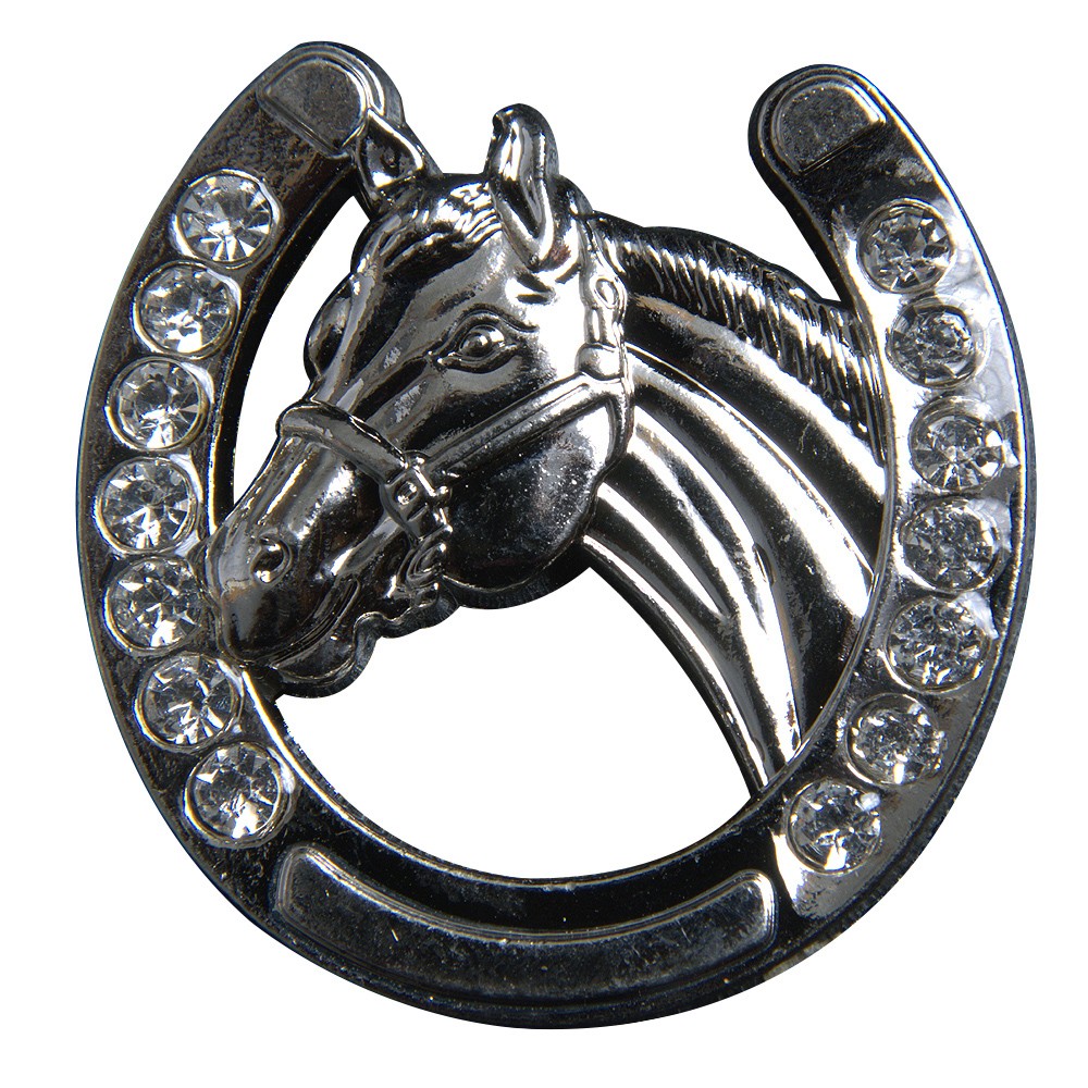 HILASON Set of 2 Horseshoe Silver Concho Saddle Headstall Tack Cowgirl Horse,