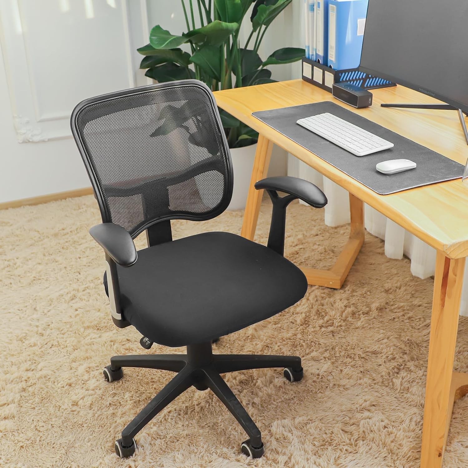 Office Chair Seat Covers Spandex Strech Computer Desk Chair Seat Cushion Slipcov