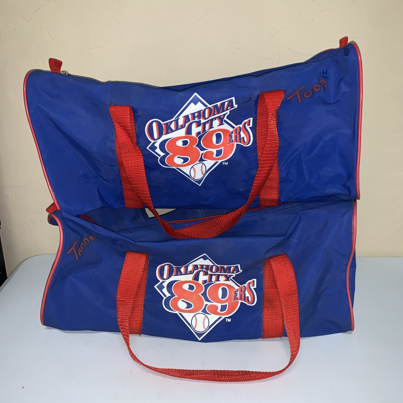 Vintage Pre Owned Oklahoma City 89ers SGA  Duffle Bags Lot Of Two 16X8X8 (read)