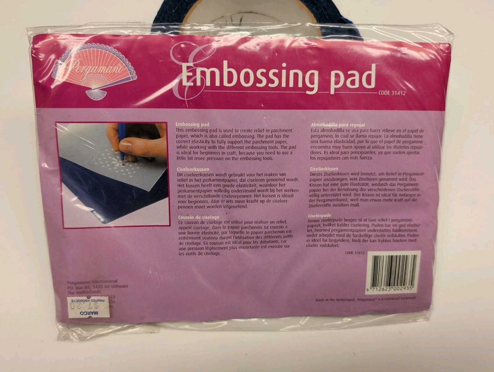 NIP Embossing/Perforating Pad By Pergamano Code 1419 Netherlands