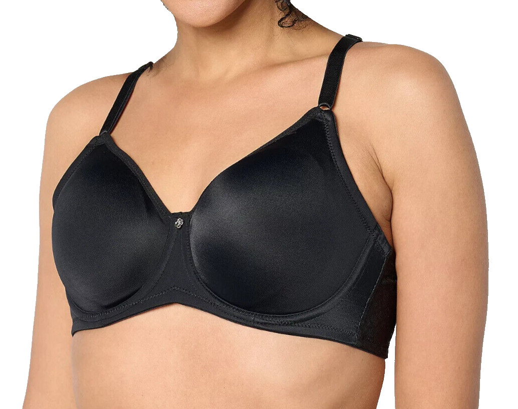 Breezies Jacquard Back Smoothing Underwire Bra~40D~BLK~A473389~No Padding 11692