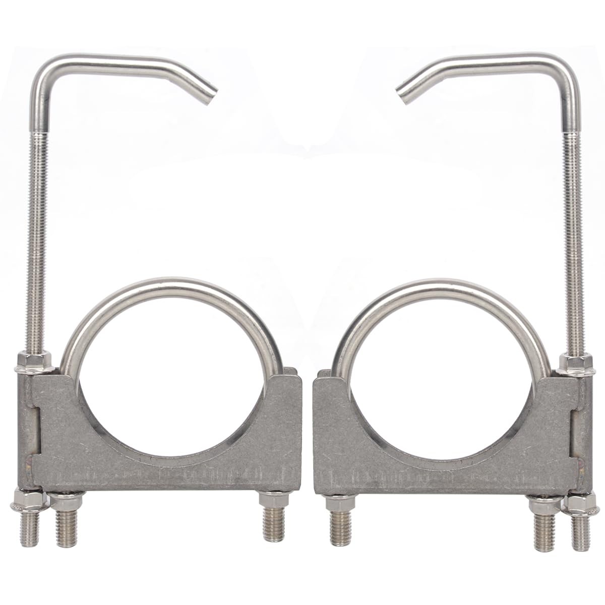 3-1/2" Stainless Steel Exhaust Clamp with Hanger Rod for 3.5" Pipes