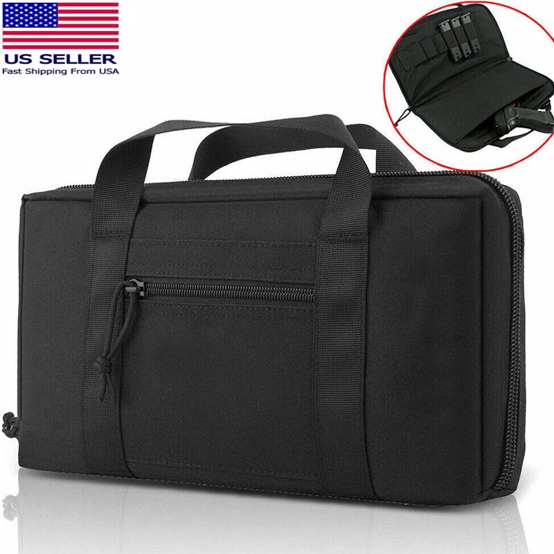 Tactical Pistol Soft Case Hunting Shooting Range Gun Handgun Magazine Carry Bag