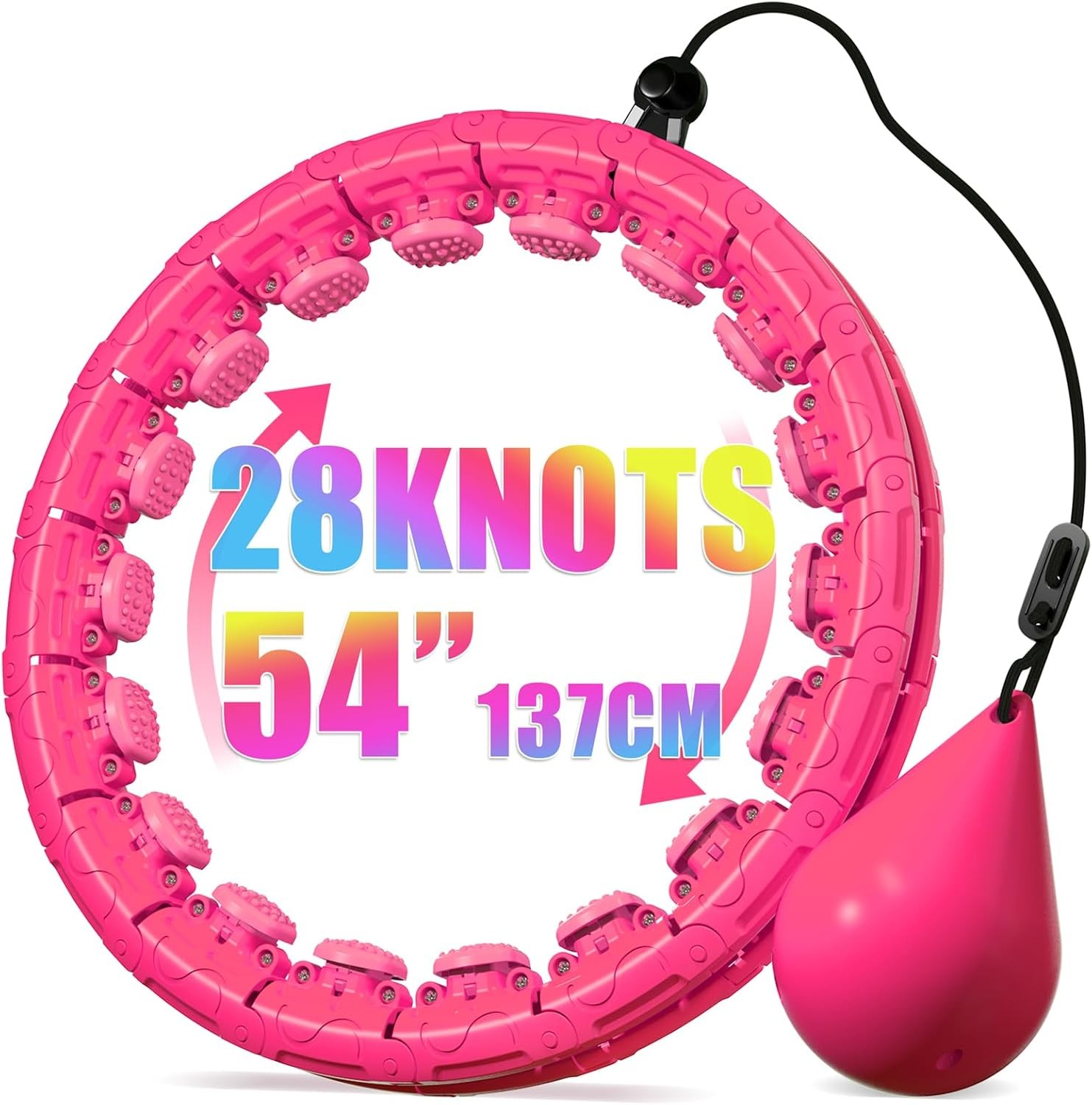 Weighted Hula Infinity Fitness Hoop for Adult Weight Loss, 2 in 1 Smart Fitness