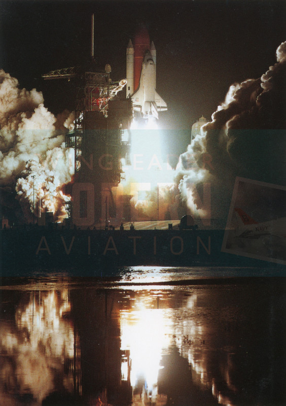 Space Shuttle Lights Up The Predawn Sky - NASA - Original Post Card