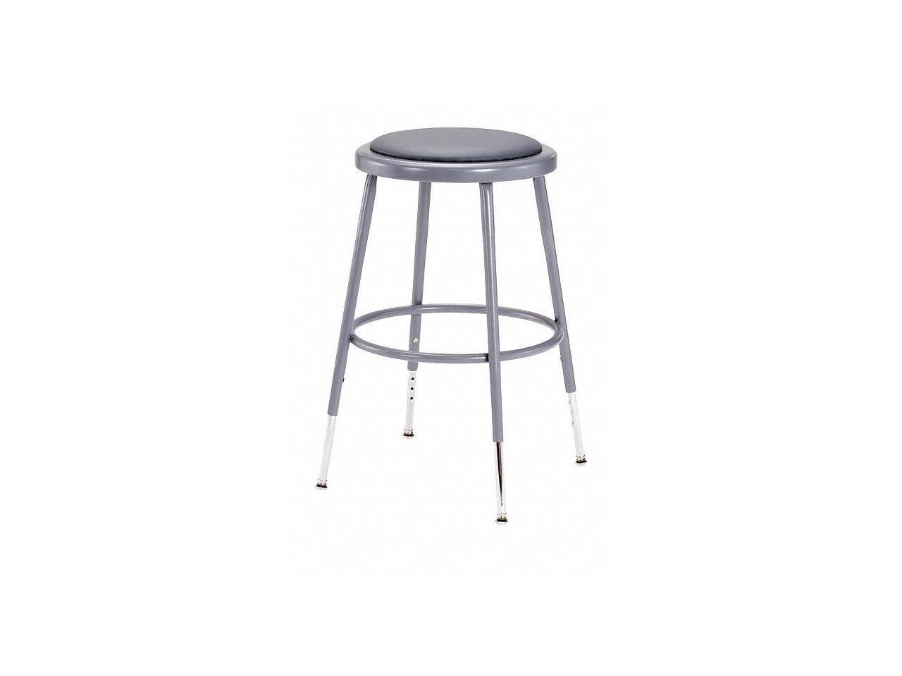 NPS 6418H 6400 Series Height Adjustable HD Vinyl Padded Steel Stool - Backless -