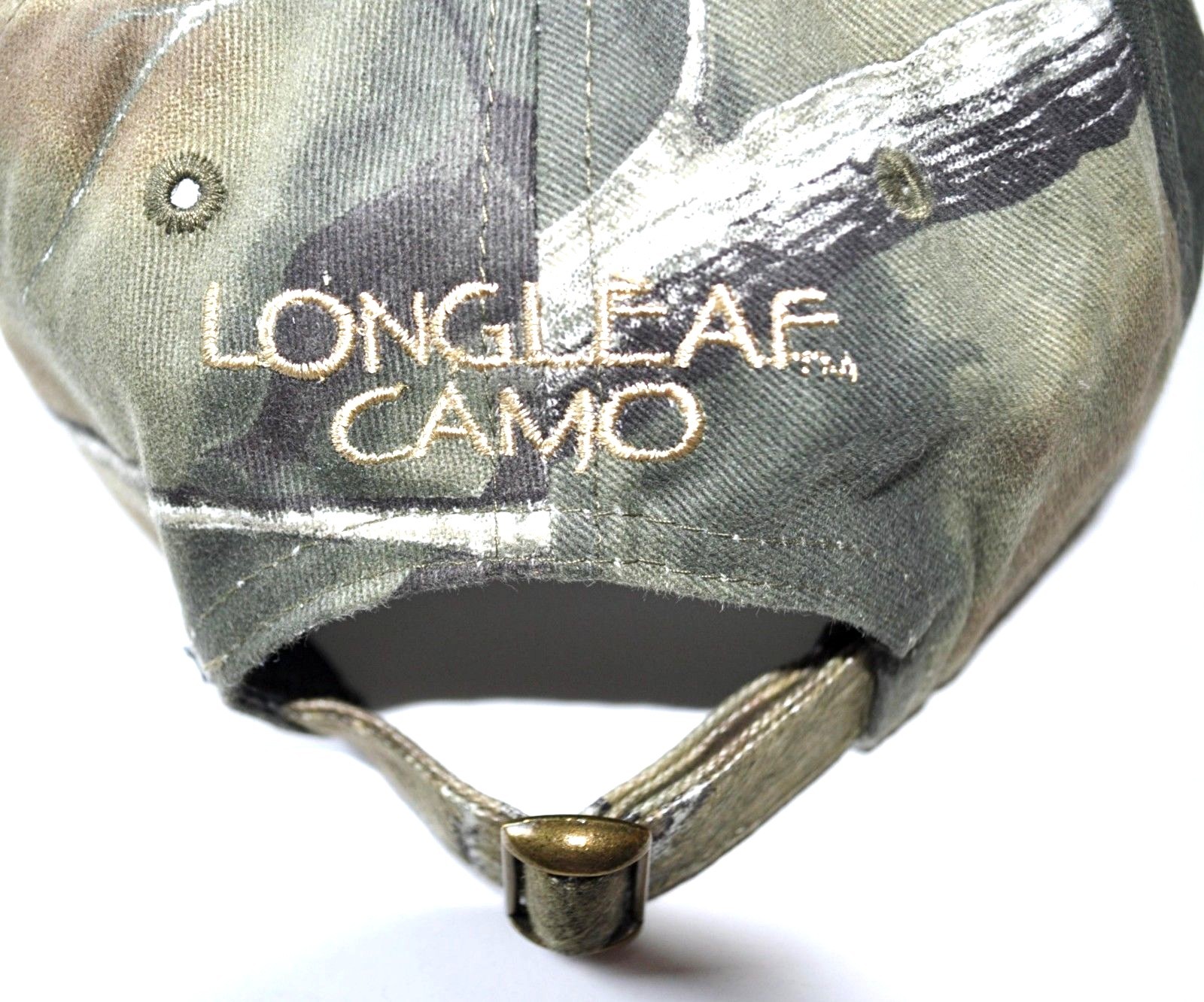 Longleaf Camouflage Hat Strap Back Green Adult Adjustable Embroidered Deer