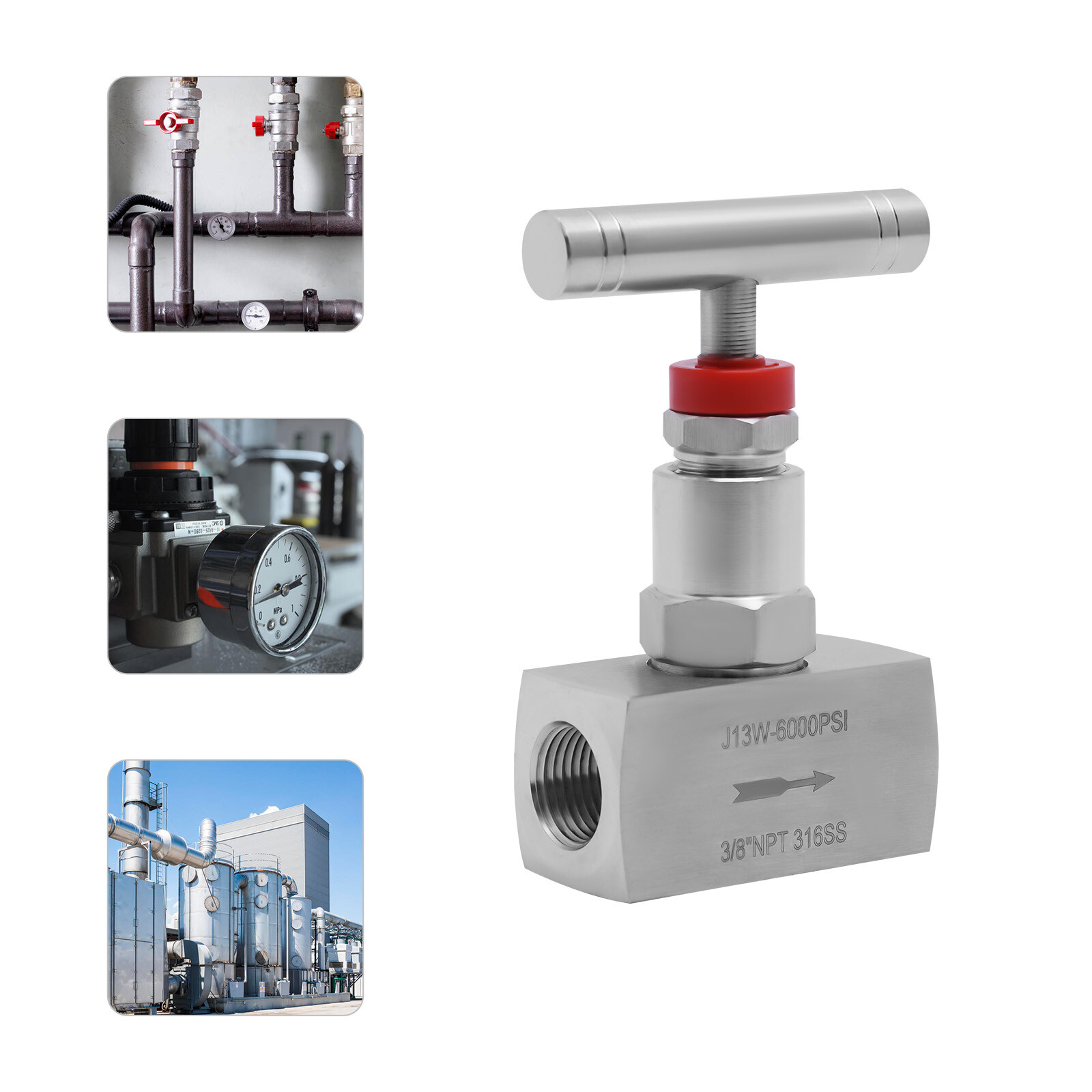 Water Oil Steam Needle Valve 3/8in 316 Stainless Steel High Pressure 6000 Psi US